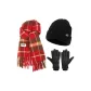 Scarf+Warm Hat+Black Gloves