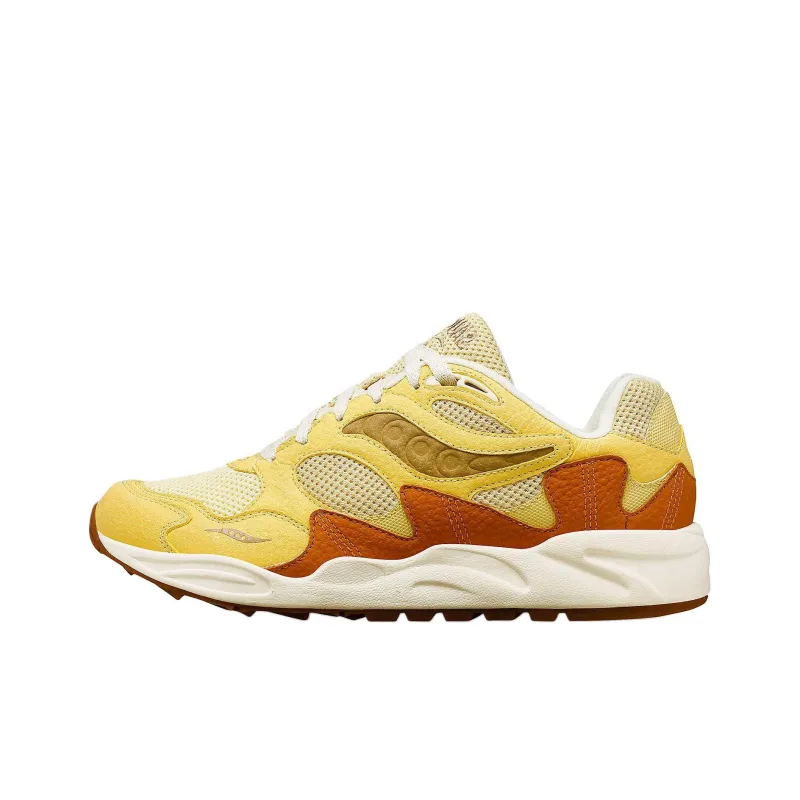Saucony Grid Shadow 2 Anti Slip Wear Resistant Low Top Casual Running Shoes Unisex Yellow-0
