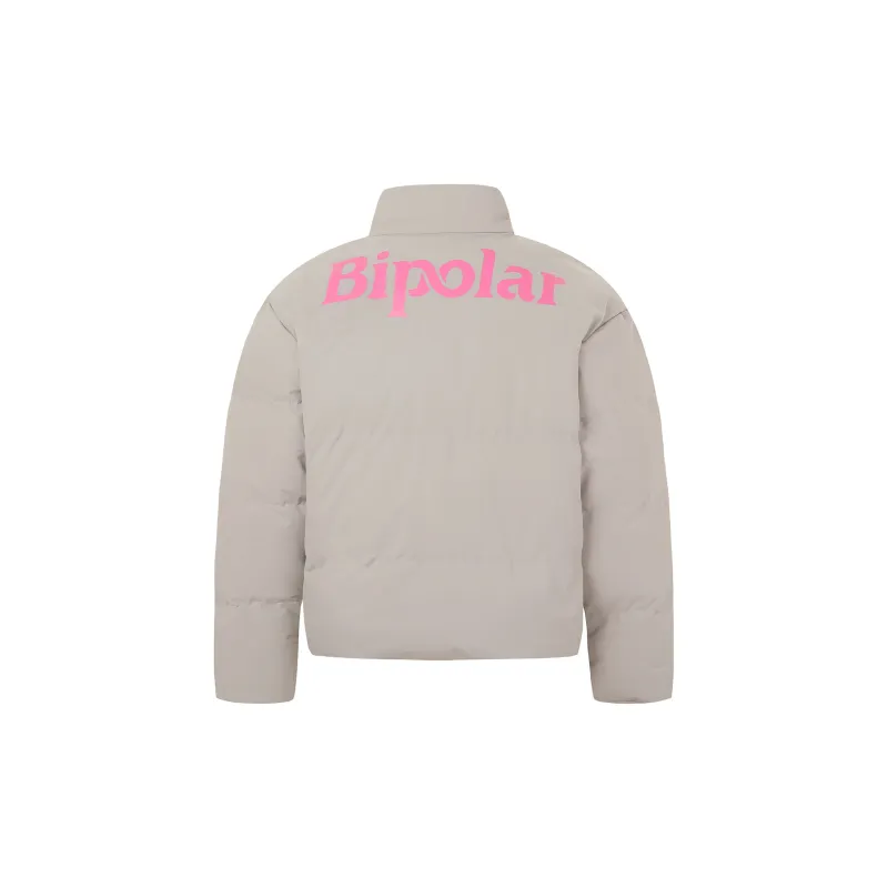 BIPOLAR Winter Puffer Jacket Unisex Light Gray Black Jasper Light Blue White-2