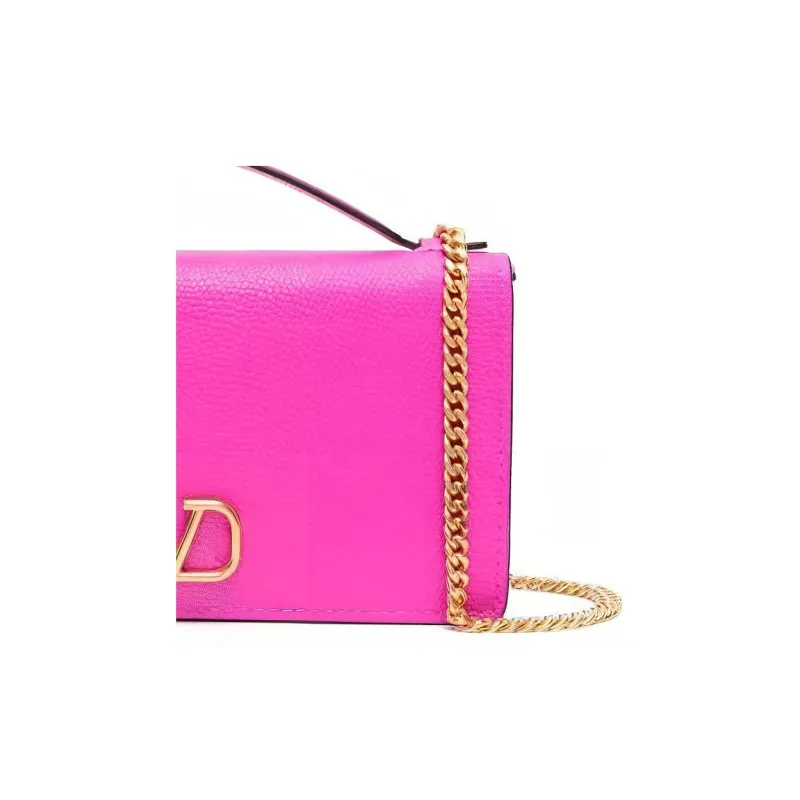Valentino Vlogo Calfskin Handbag Shoulder Bag Crossbody Bag Wallets Women's Pink-4
