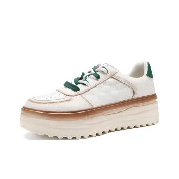 D FUSE SCANDINAVIA Wear Resistant Lightweight Height Increasing Low Top Casual Shoes 5cm Women's White