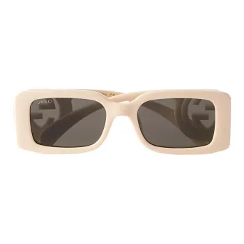 GUCCI Square Sunglasses Women's Beige