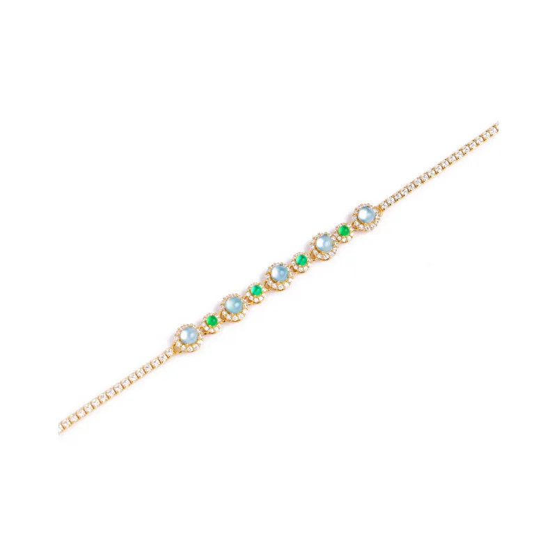 Clear Snow Ice Glutinous Jadeite Bracelets Women's-0