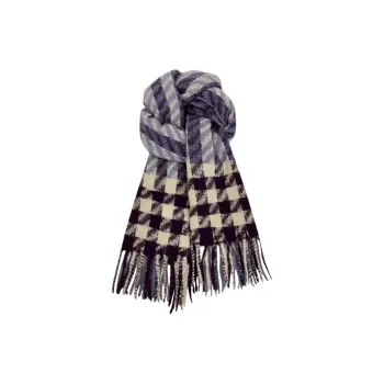 PISHUSHU Polyester Knit Scarves Unisex Red Purple