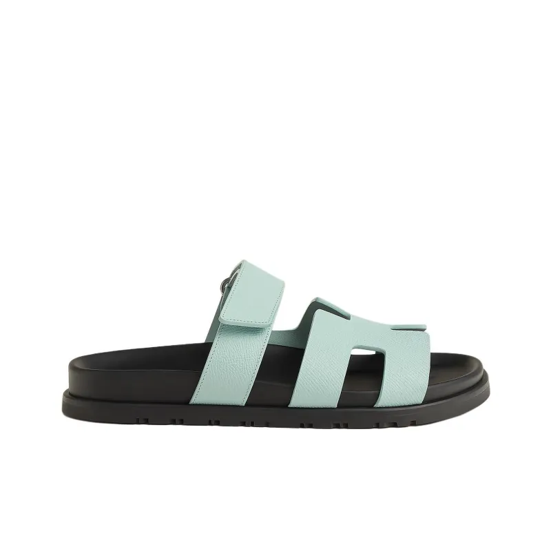 HERMES Chypre Slide Slippers Women's Blue-1