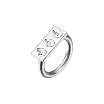AHLOOPS 18K Gold Plated Copper Rings Unisex Silver Gold