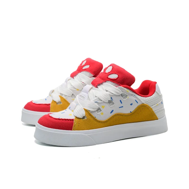 Circle Small Coverage Impact Resistance Balance Height Increasing Low Top Skateboard Shoes Unisex-2