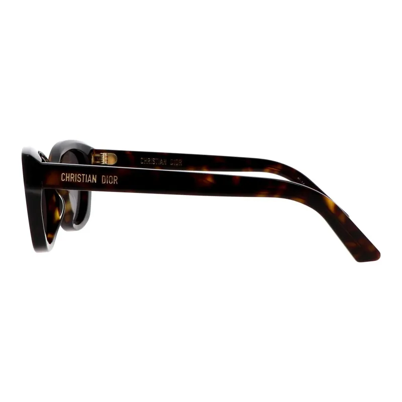 DIOR Acetate Irregular Shape Sunglasses Unisex Brown-2