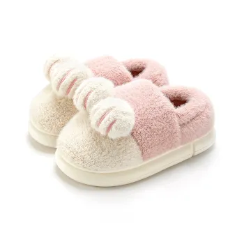 Soft Cartoon Cat Paw Ball Kids' Cotton Slippers Fall And Winter Warm Fleece Cotton Slippers Unisex Storage Bag