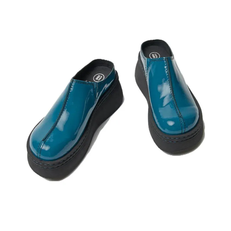 MIISTA Rubber Sole Wrap-toe Slippers Women's Blue-2