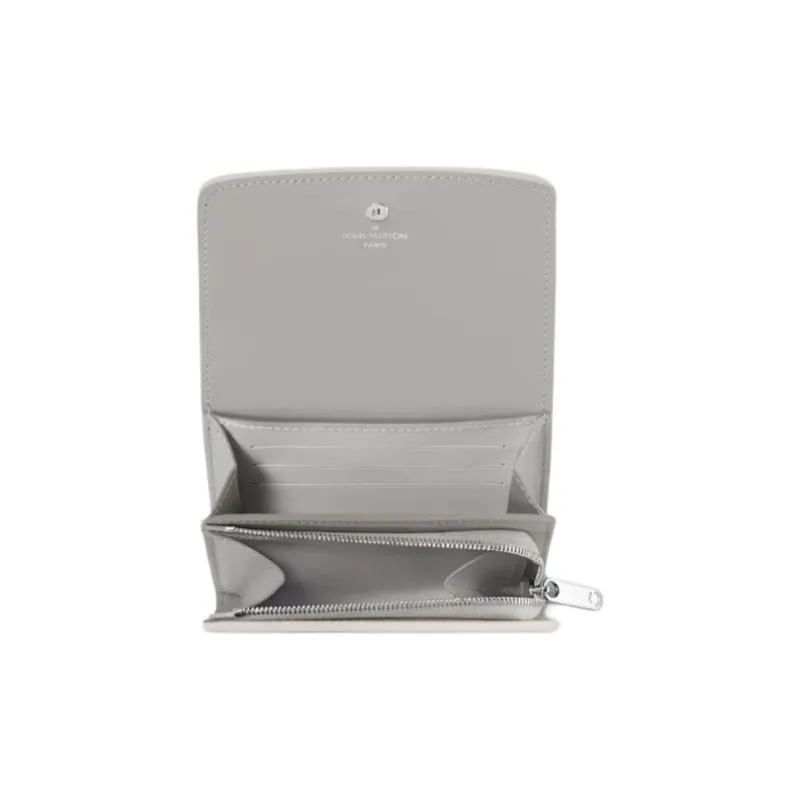 LOUIS VUITTON Calfskin Wallet Women's White-3