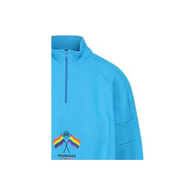 Balenciaga Sweatshirts Men Blue-4