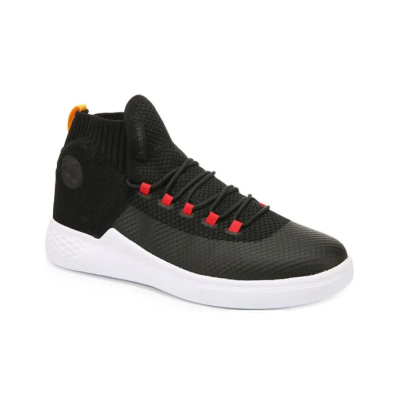 PEAK Magic Bullets Anti-Slip And Wear-Resistant Breathable High-Top Casual Shoes Men's Black White-3