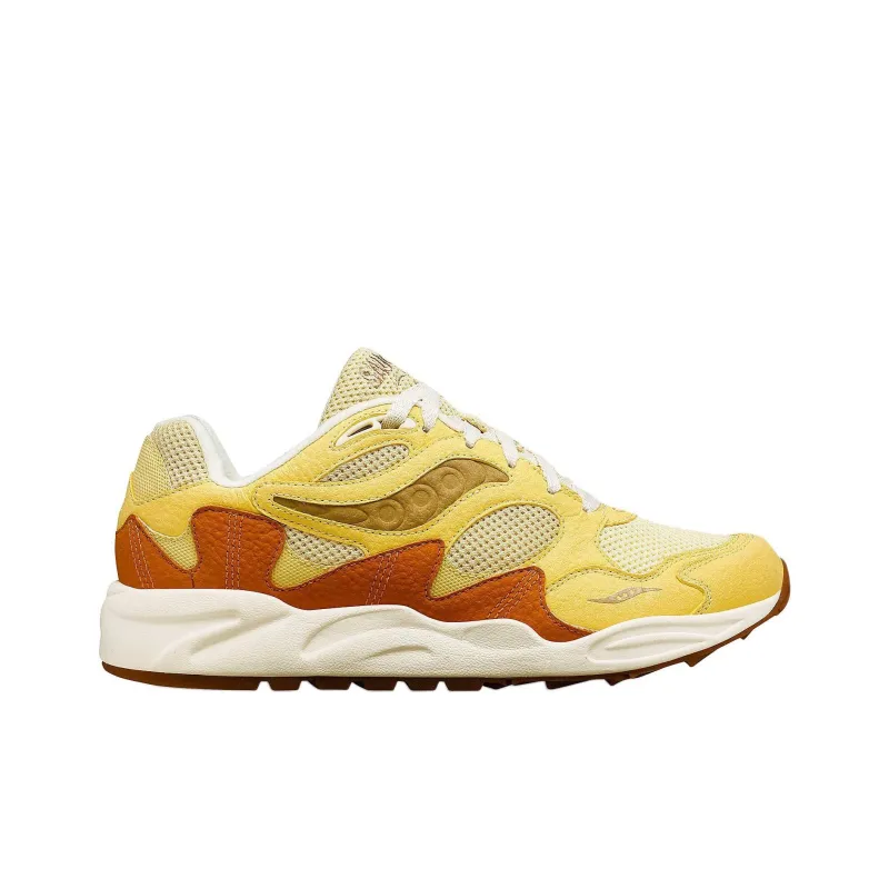 Saucony Grid Shadow 2 Anti Slip Wear Resistant Low Top Casual Running Shoes Unisex Yellow-1