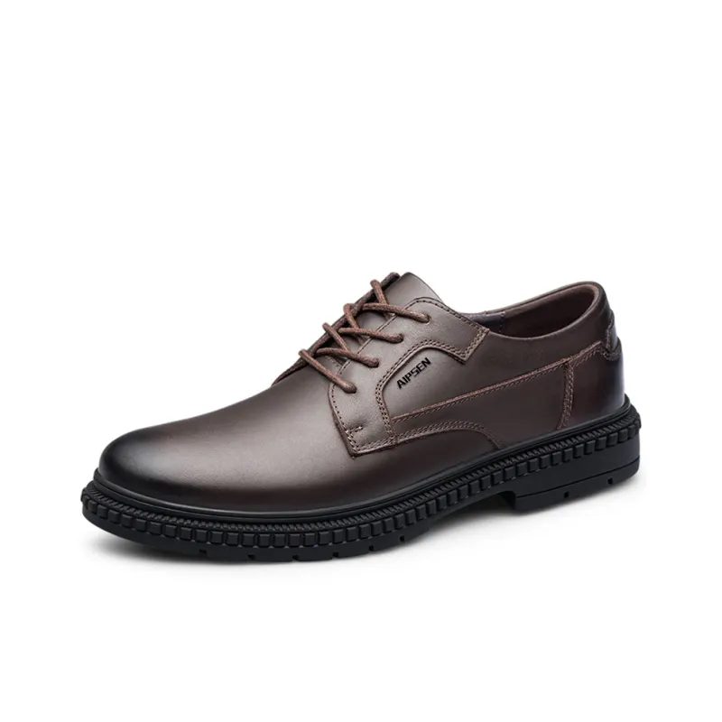 AIPSEN Abrasion Resistant Low Top Casual Shoes Unisex Dark Brown-1