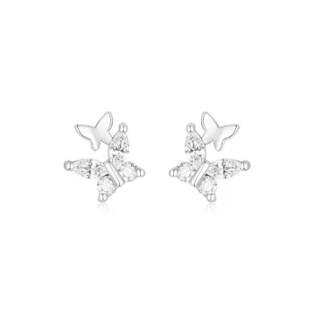 JOLLY NOTE Sterling Silver Stud Earrings Women's Good Luck