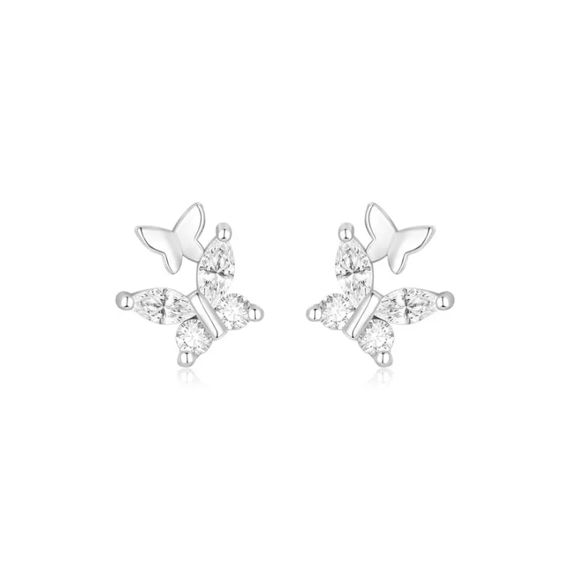 JOLLY NOTE Sterling Silver Stud Earrings Women's Good Luck-0