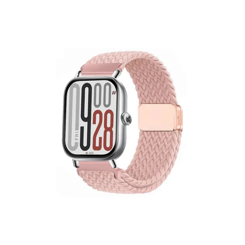 IBOANN Red Beige Compatibility Watch Band Nylon Material-5