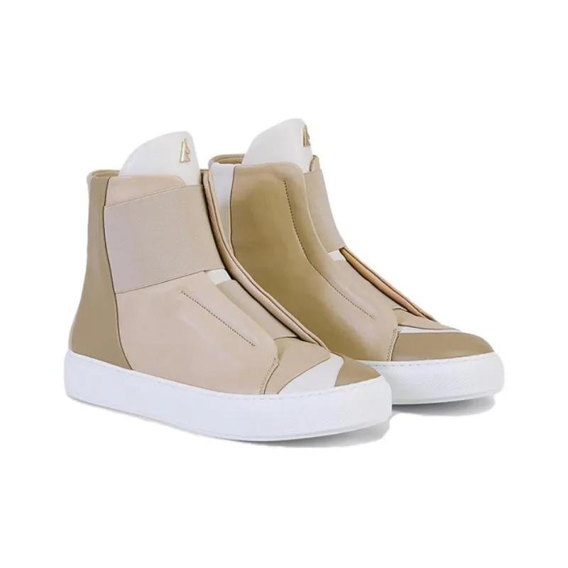 Daniel Essa Electron High-Top Stylish Skateboarding Shoes Women's Beige-3