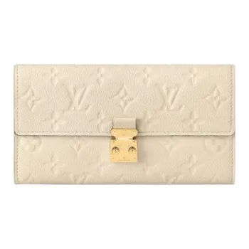 LOUIS VUITTON Sarah Cow Leather Wallet Women's Gold