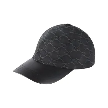 GUCCI Denim, Leather Baseball Caps Unisex Black