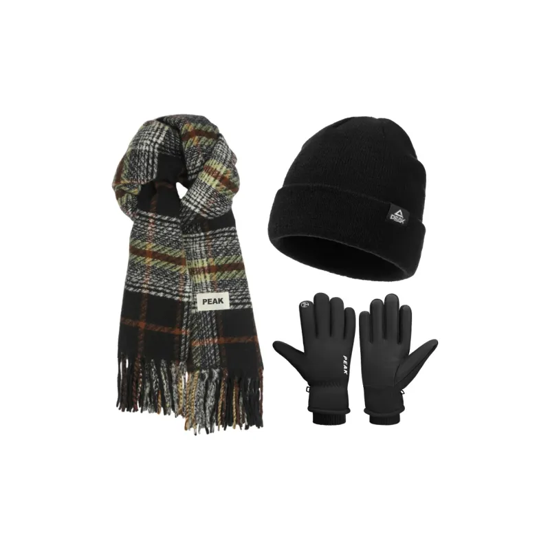 PEAK Knit Scarves Unisex Black White-6