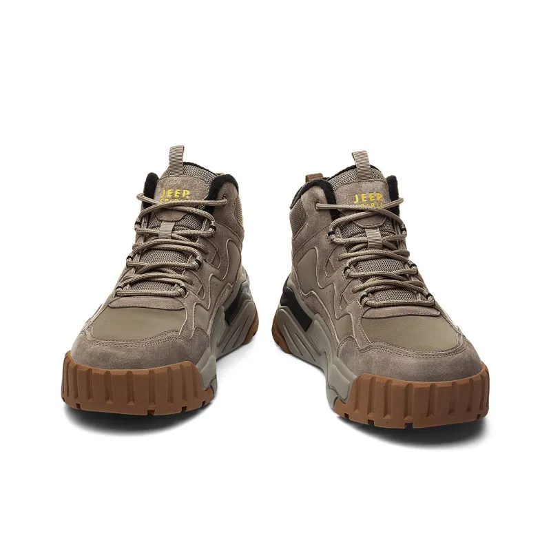 JEEP SPIRIT Anti Slip And Wear Resistant Warm Mid Top Casual Shoes Men's Natural Deer-2