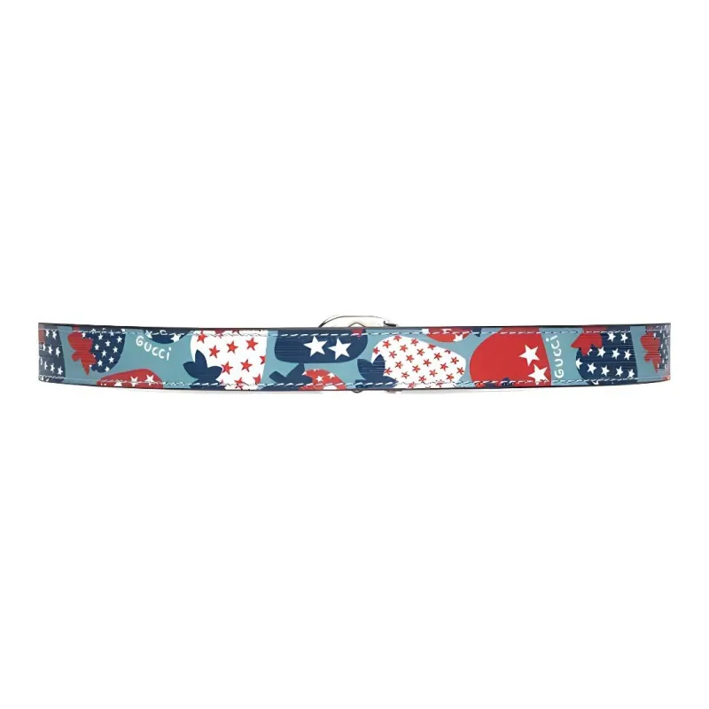 GUCCI Artificial Leather Belt Kids' Blue Width  2cm-1
