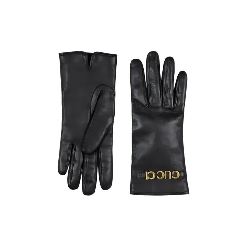 GUCCI Leather Gloves Women's Black