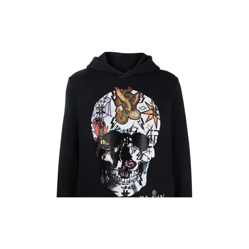 PHILIPP PLEIN Skull print Crystal embellished Hoodie-4