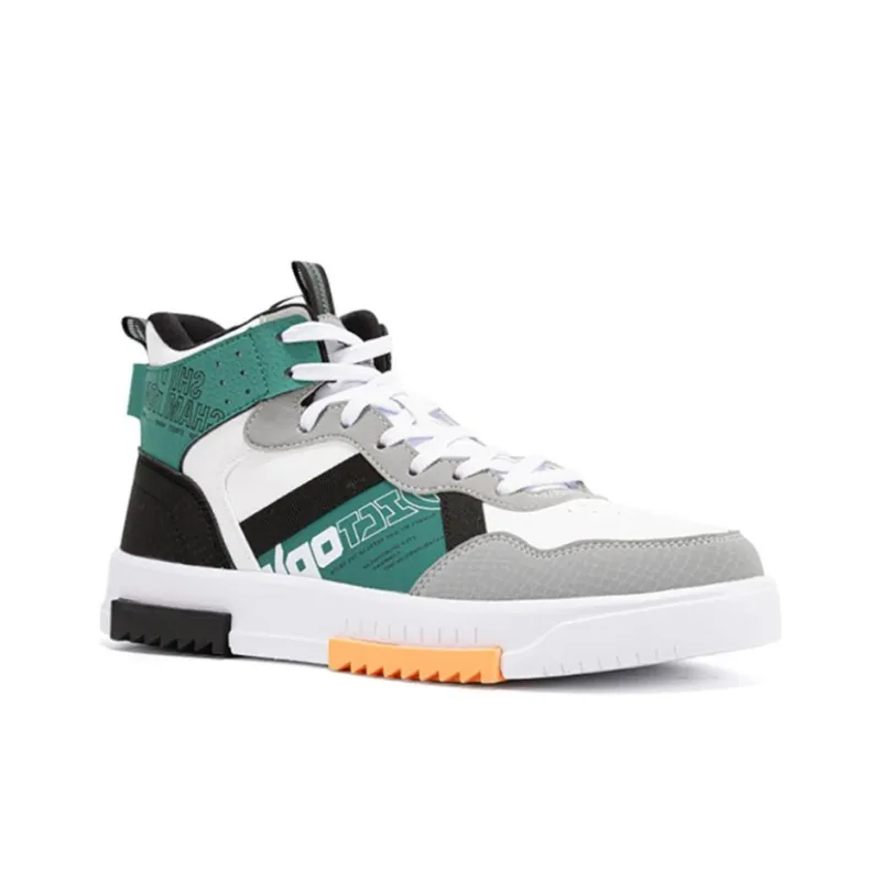 XTEP Coverage Anti-Slip And Wear-Resistant High-Top Skateboard Shoes Men's White Black-2
