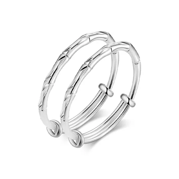 YUOFFICIAL 990 Foot Silver Bangles Kids'-0