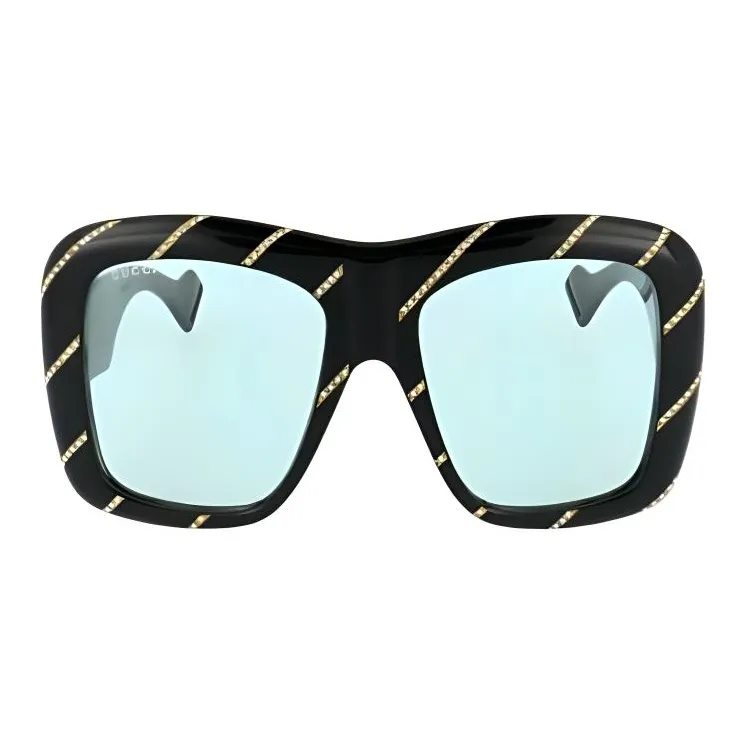 GUCCI Subject To Official Website Irregular Shape Sunglasses Unisex Black-1