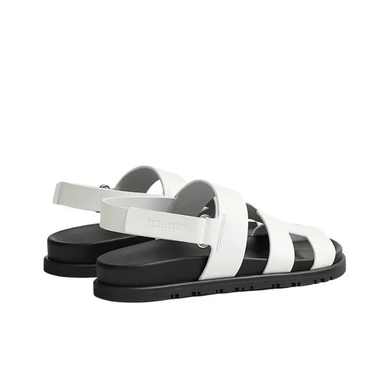 HERMES Genius One Strap Sandals Women's White-2