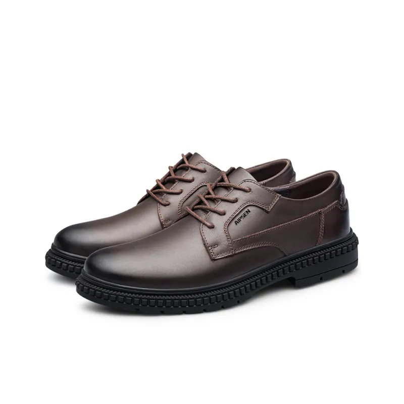 AIPSEN Abrasion Resistant Low Top Casual Shoes Unisex Dark Brown-3