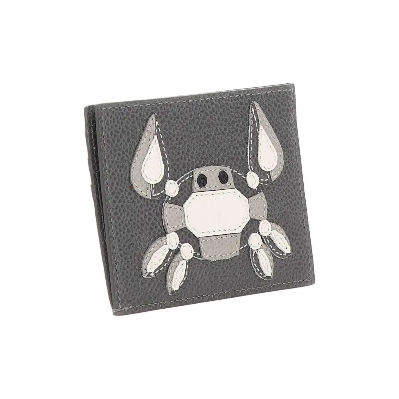 THOM BROWNE· Leather Card Holder Men's Gray-2