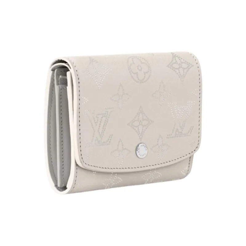 LOUIS VUITTON Calfskin Wallet Women's White-1
