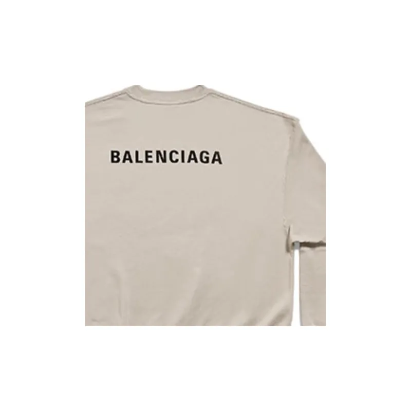 Balenciaga SS23 Drop Shoulder Sleeve T Shirt Women's Gray Loose Fit-3