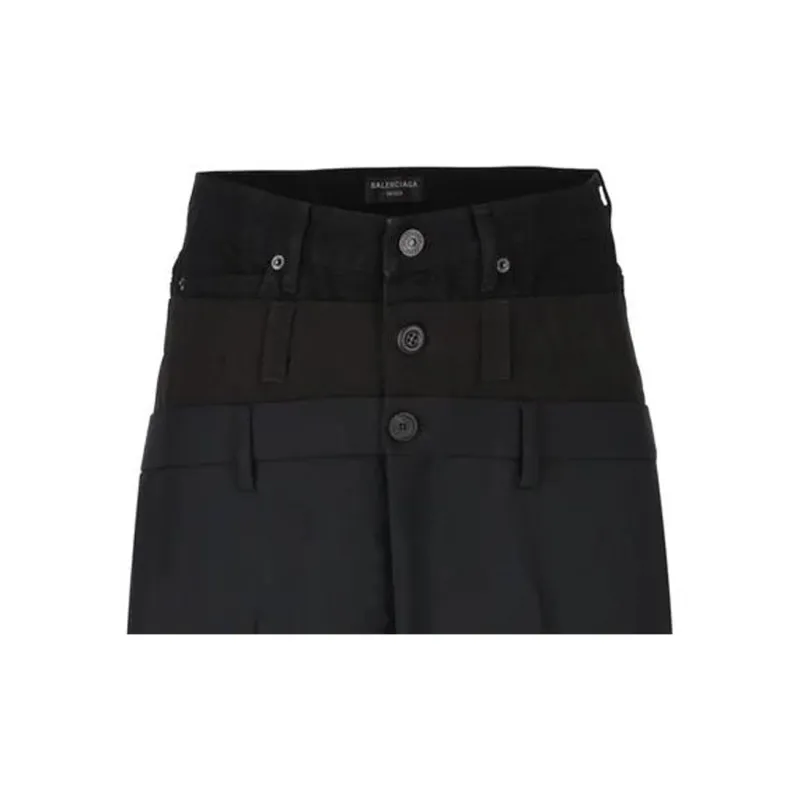 Balenciaga Front Pleat Layered Trousers-3