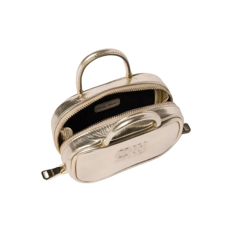 MIU MIU Beau Lambskin Bag Charm Bag Accessory Women's Yellow Iron Ore-2