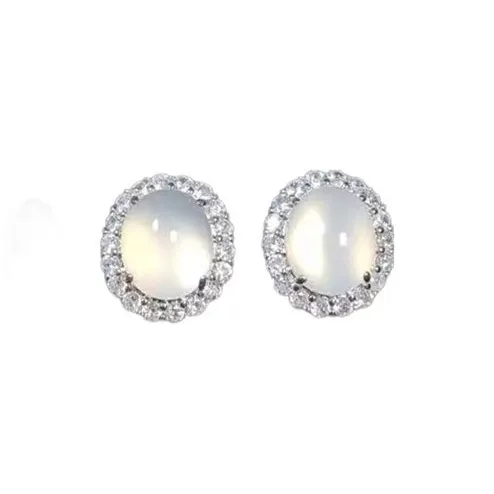 JUNWEN Chalcedony Stud Earrings Women's-0