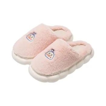 ECAC Cotton Slippers For Fall And Winter Home Use Girlish Heart Cartoon Cute Fleece Warm Slip Resistant Cotton Slipper