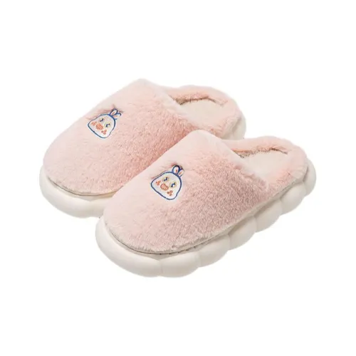 ECAC Cotton Slippers For Fall And Winter Home Use Girlish Heart Cartoon Cute Fleece Warm Slip Resistant Cotton Slipper
