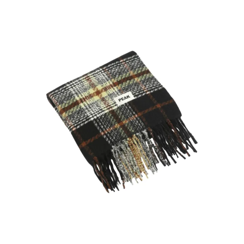PEAK Knit Scarves Unisex Black White-2