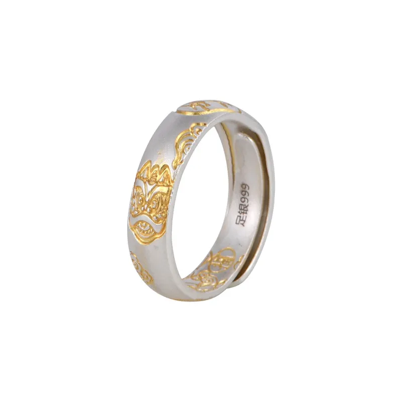JINLUWANG 999 Fine Silver Rings Unisex-0