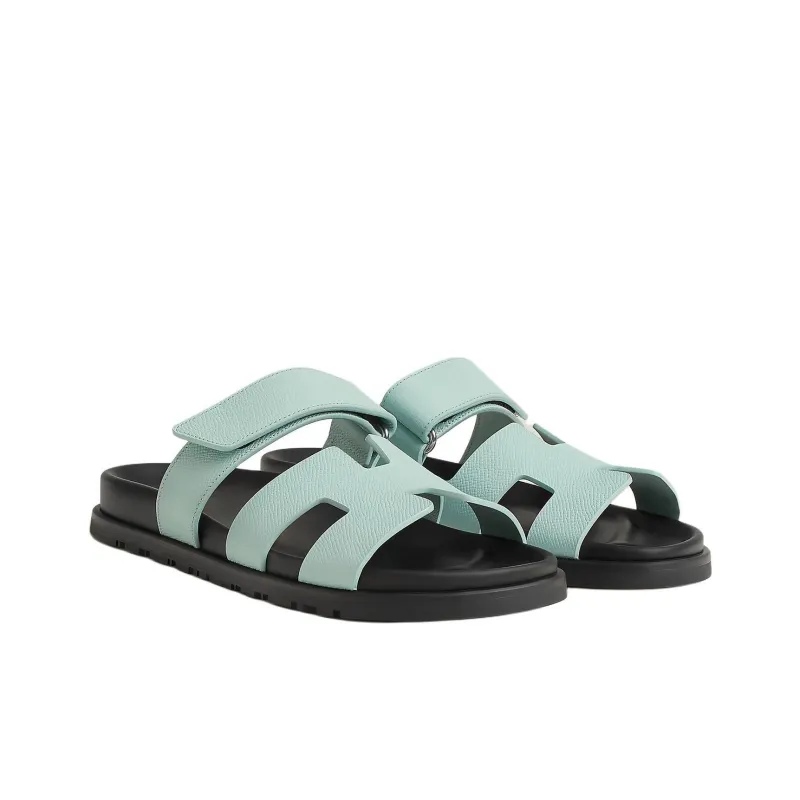 HERMES Chypre Slide Slippers Women's Blue-2