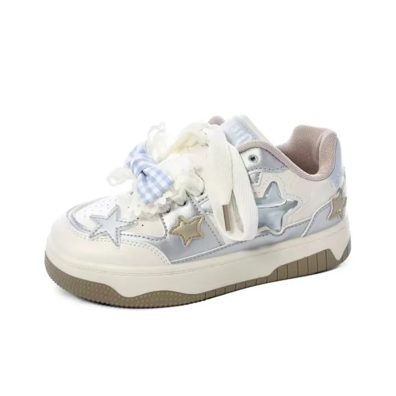 KAAVER OTTO Cushioned Wear Resistant Balanced Lightweight Low Top Stylish Skateboarding Shoes Women's Beige Silver-6