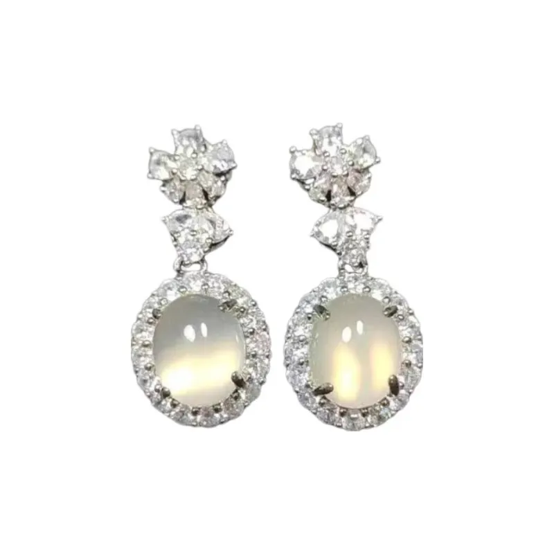 JUNWEN Chalcedony Stud Earrings Women's-0