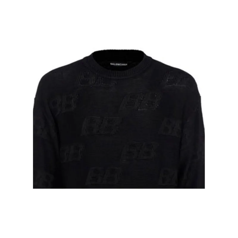 Balenciaga Bb Logo Jacquard Knitted Sweater-2