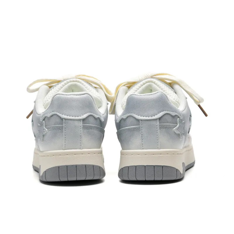 T628 Stars Puffy Shoes Slip Resistant, Abrasion Resistant, Lightweight Low Top Skateboard Shoes Unisex Box-22